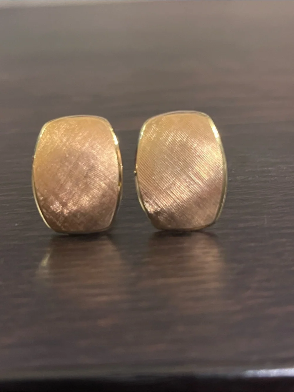 VINTAGE Harvey Avedon Gold Vermeil Textured Cufflinks